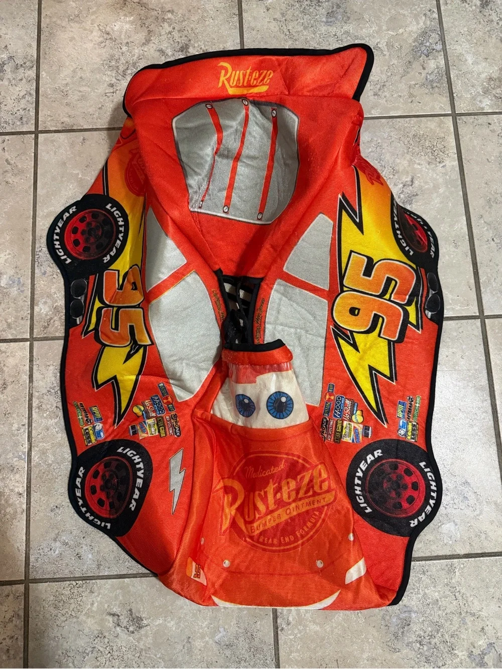 Disney Pixar Cars Lightning McQueen 3D Costume Child Size 4-6 Vintage Disguise